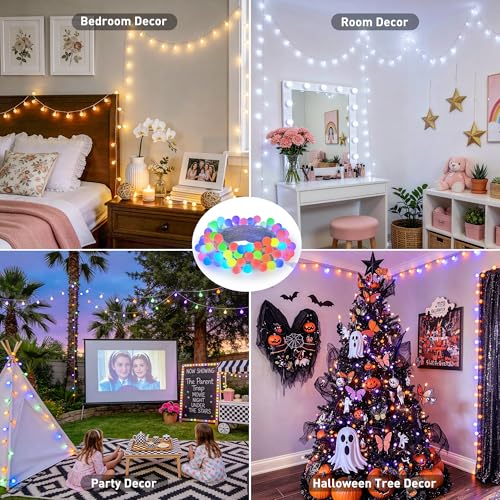 Connectable 33ft 100 LED Color Changing String Lights for Bedroom