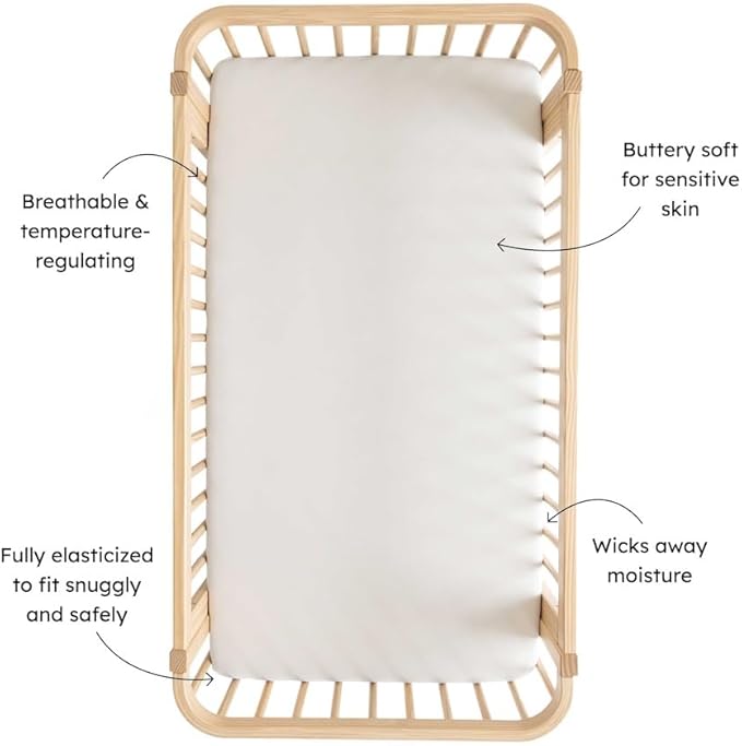 Kyte Baby Soft Crib Sheet - Standard Fitted Crib Sheet Made with Rayon from Bamboo, Ultra-Gentle and Breathable (Pistachio)
