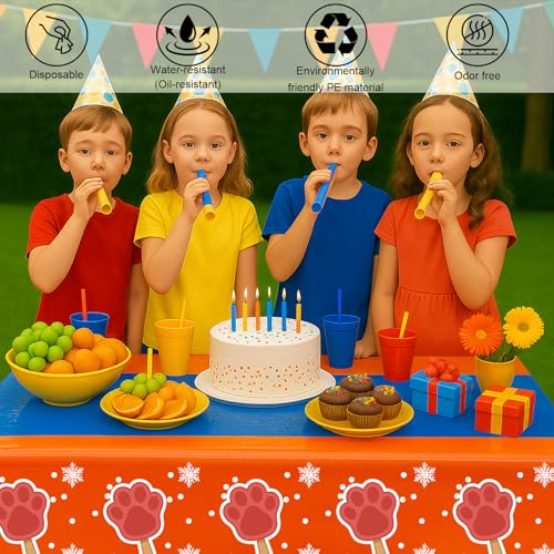 6 pcs Dog Cat Paw Birthday Tablecloths