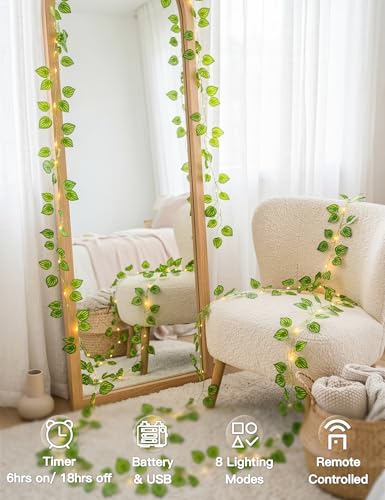 33FT Watermelon Vines with Lights Battery&USB Powered Copper Wire