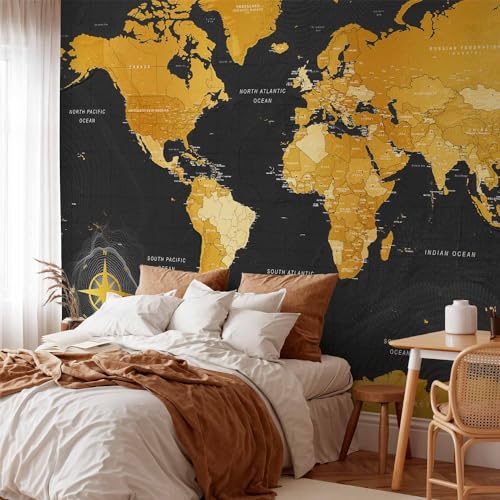 Wall Mural World Map 154x110 in (118.18 Sq Ft)