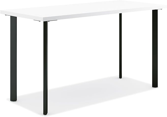 HON Coze Home Office Desks, Sturdy Table Computer Desk, 42", White Top, Black Base