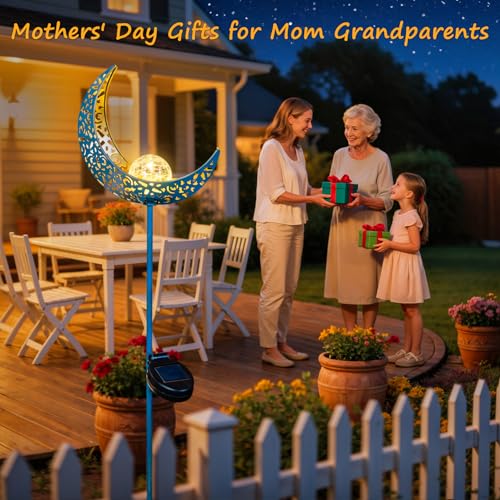 Moon Solar Garden Lights Outdoor Stakes