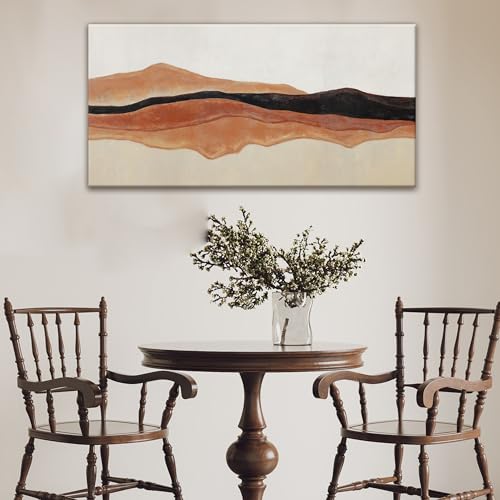 Abstract Canvas Art Wall Decor Red Brown White Wall Art 20" × 40"