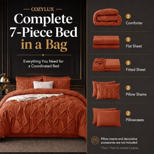 Queen Comforter Set Burnt Orange