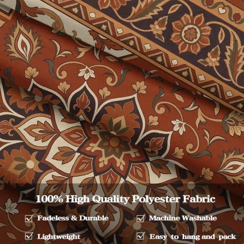 Boho Floral Tapestry Wall Hanging Hippie Indian Bohemian Mandala Tapestry Aesthetic Flower Medallion Red Large Tapestries for Mural Bedroom Living Room Dorm Decor 80 x 60 Inch