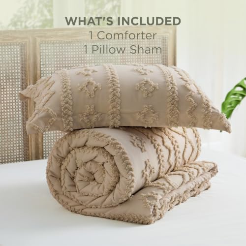 Tufted Boho Comforter Set Twin Size