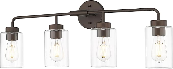zeyu Oil Rubbed Bronze Bathroom Vanity Light, 4-Lights Bathroom Light Fixtures