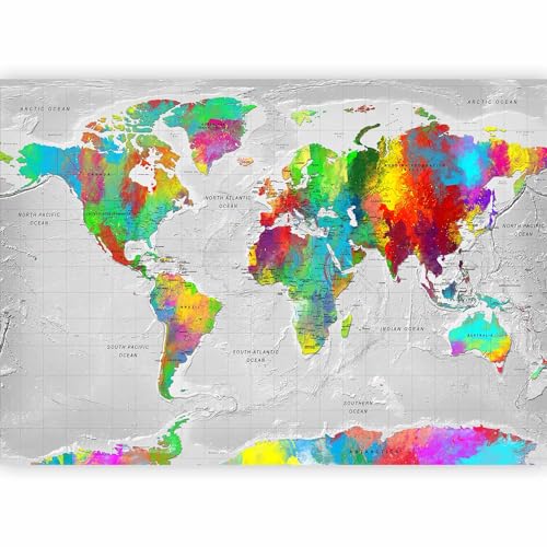 Wall Mural World Map 154x110 in (118.18 Sq Ft)