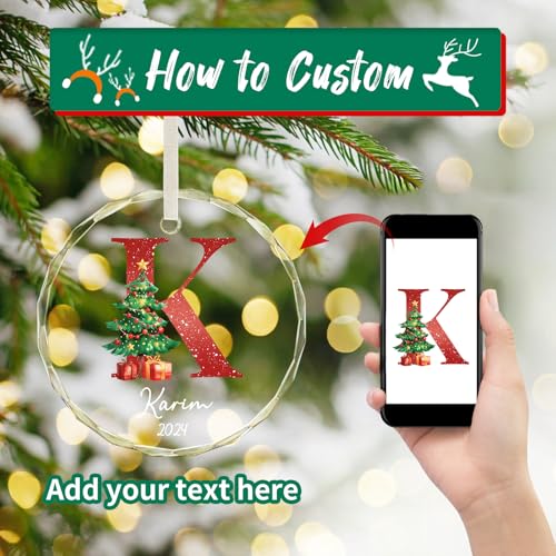 Personalized Christmas Ornaments with Initial Name