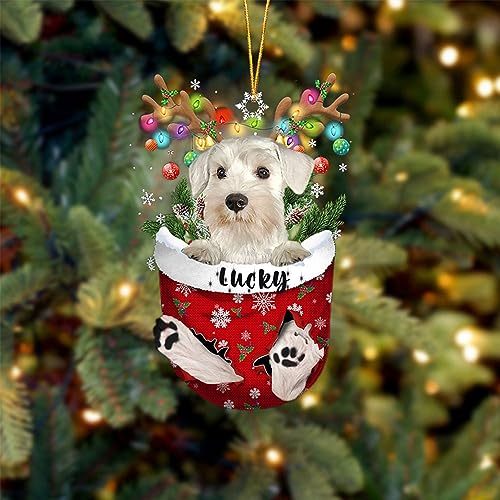 White Miniature Schnauzer Dog Christmas Ornament