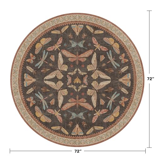 Vintage 6ft Round Living Room Rug (28.27 Sq Ft)
