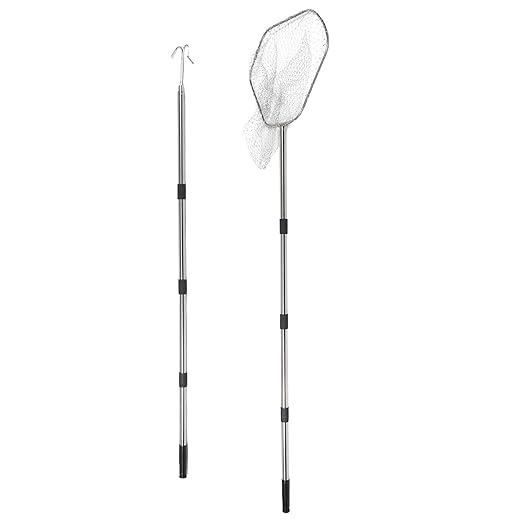 Adjustable Chicken Catching Net and Stainless Steel Hook Set for Poultry Farmers – Outdoor Farm Animal Catch Pole with Thickened Net, Suitable for Chickens, Ducks, and Turkeys