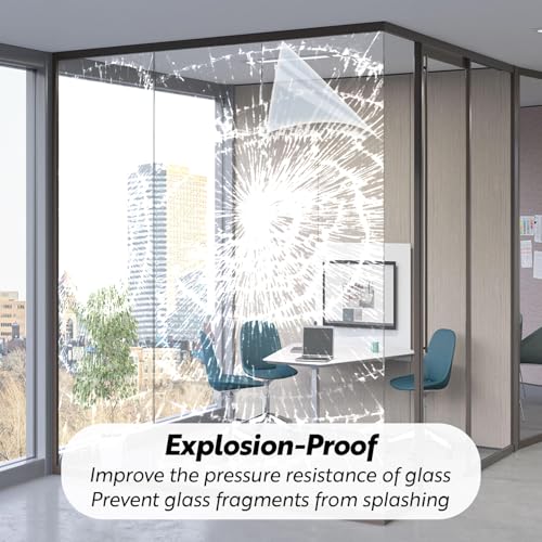 Security Safety Shatterproof Window Film 4 Mil Clear 11.8x78.7in