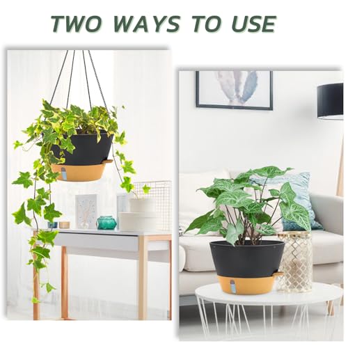 3 Pack 12 Inch Hanging Planters for Indoor Plants (72 Count)