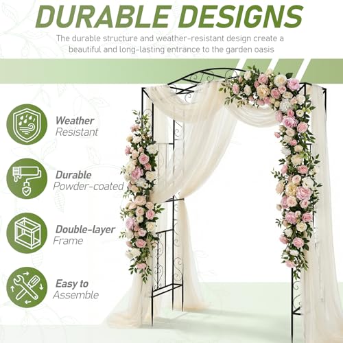 Metal Garden Arch Arbor Trellis for Climbing Plants