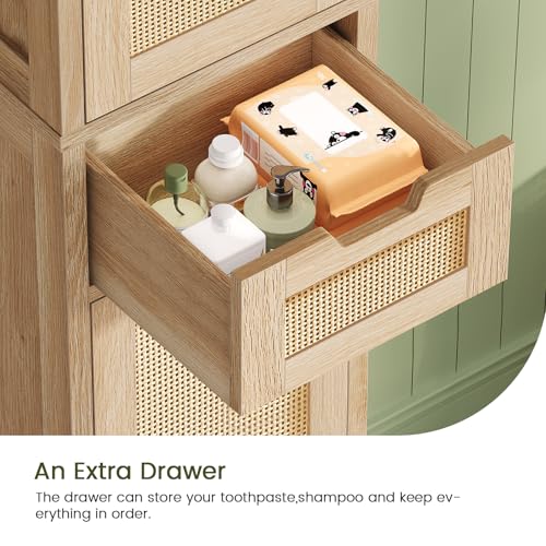 66.9" Tall Bathroom Storage Cabinet with 2 Doors & 1 Drawer