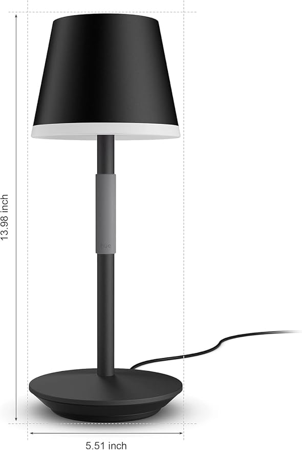 Philips Hue Go Smart Portable Table Lamp, 1 Pack, Smart LED Lamp