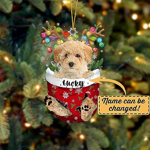 Poochon Dog Christmas Ornament