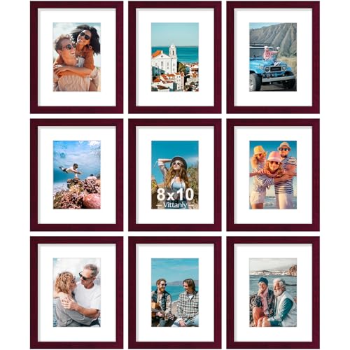 8x10 Picture Frames for Wall Mount & Tabletop (9 Count)