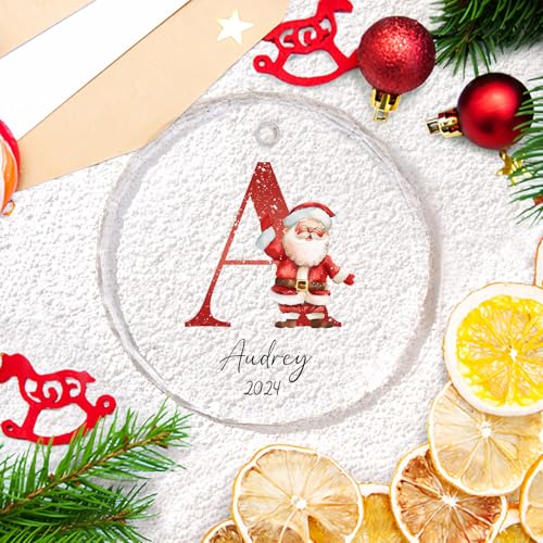 Personalized Christmas Ornaments with Initial Name