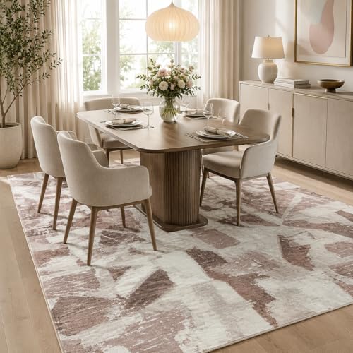 Brown 5X7 Area Rugs for Living Room Bedroom (35 Sq Ft)