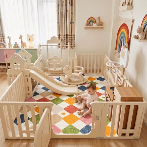 6x9 Classroom Rug Washable Kids Area Rug Colorful Playroom Mat (54 Sq Ft)