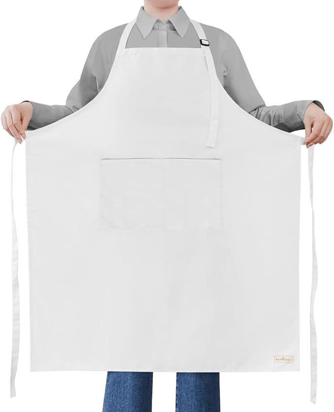 ROTANET Extra Large Apron for Men Adjustable Bib Aprons with 2 Pockets Cooking Kitchen Women Chef Water & Oil Resistant