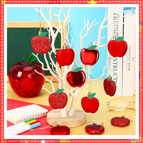 24 Pcs Back to School Apple Ornaments for Small Tree Decorations (24 Count)