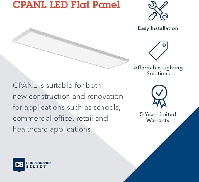Lithonia Lighting CPANL 1x4 LED Flat Panel Light, 1 Ft. x 4 Ft. LED Light Panel