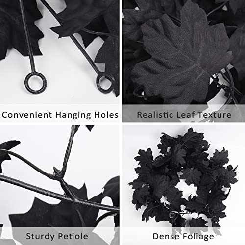 2 Pcs Fall Maple Leaf Garland Hanging Black Decor Fall Leaves Vines