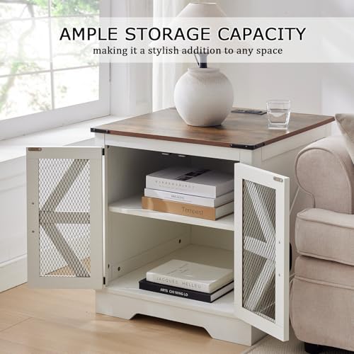 Farmhouse Coffee Table and End Table Set with Charging Station 3 Piece Set (3 Count)