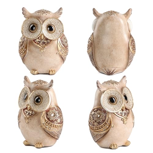 Owl Statue Home Decor Cute Boho Owl Figurine Gift for Bird Lovers