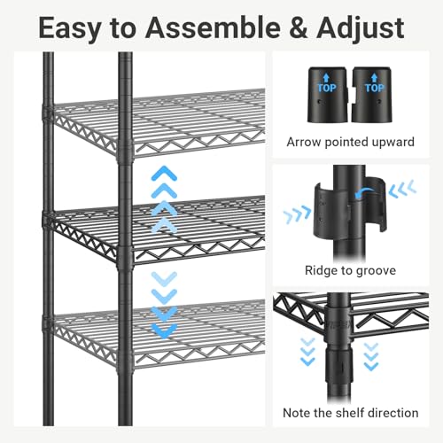 V7 Garment Rack with Shelves Portable Closet for Hanging Clothes