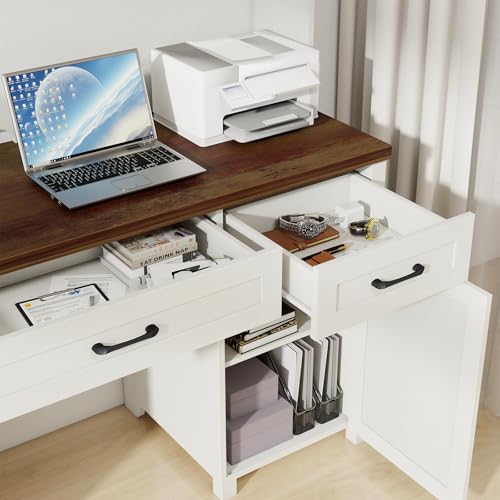 Farmhouse 61'' Executive Desk with 5 Drawers