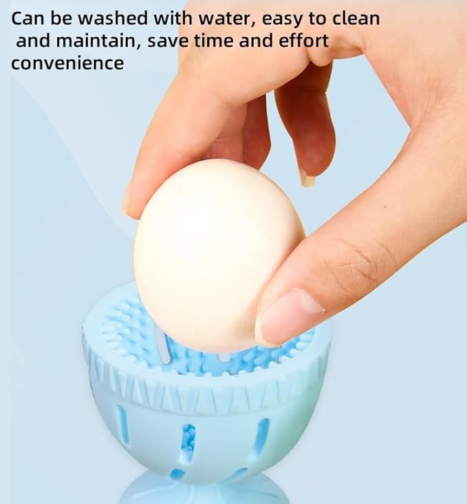 Silicone Egg Wash and Brush, Egg Wash and Brush, Egg and Duck Egg Cleaning Brush, for Removing Dirt and Debris from Eggshells, Suitable for Homes, Restaurants and Farms Egg Collector(Gray)