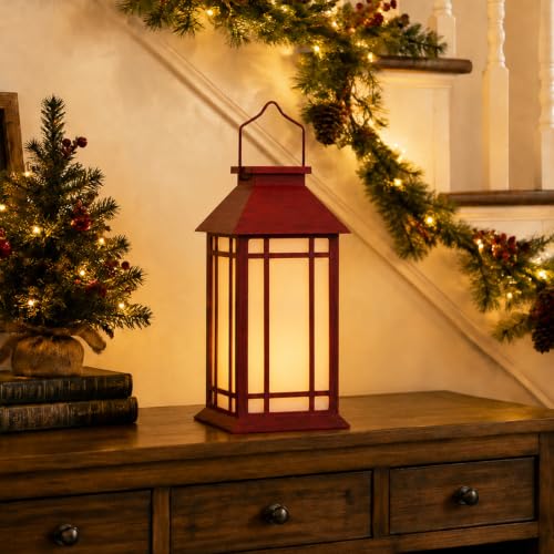 13 Inch Outdoor Decorative Lanterns with LED Candle Timer