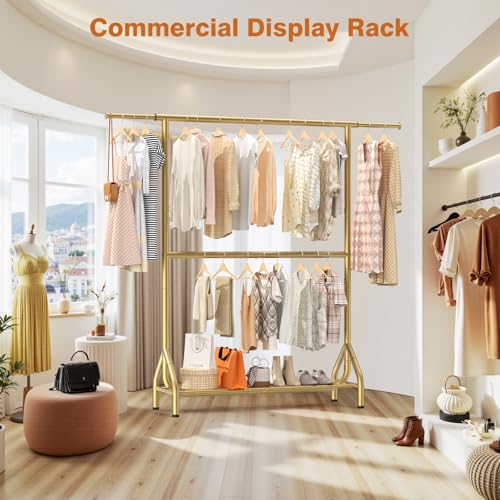 Double Rod Clothing Rack Load 622 LBS