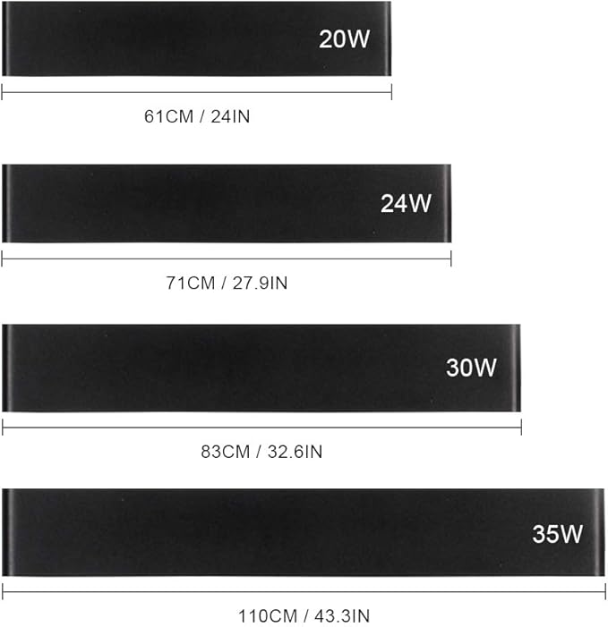 Ralbay 24 inch LED Wall Sconce Lighting, 20W Black Vanity Lights