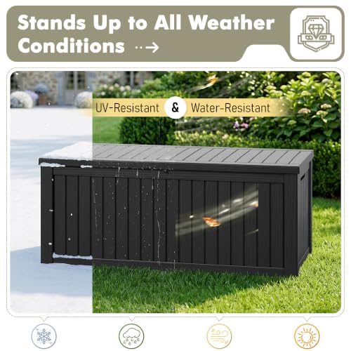 230 Gallon Outdoor Storage Box Waterproof Deck Box for Patio