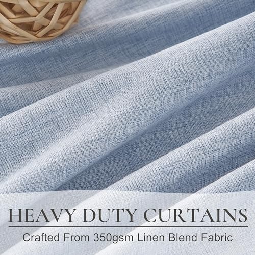 Dusty Blue 96 Inches Blackout Curtains Long for Kids (2 Count)