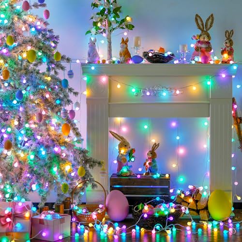33ft 100 LED Globe Easter Lights Battery Operated with Remote
