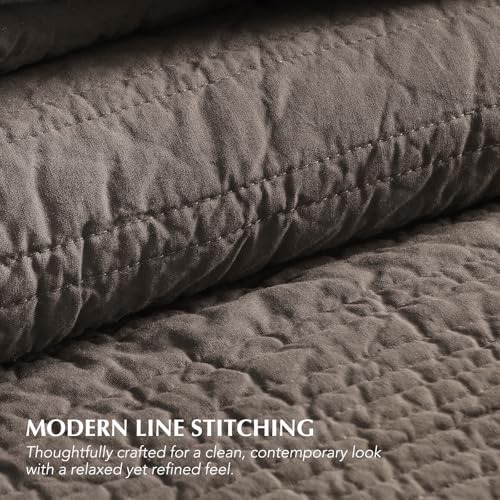 HOME 100% Cotton Modern Lines Quilt Set King Size