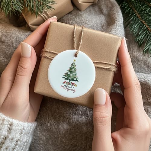 Christmas Mahjong Tree Ceramic Ornament Gifts