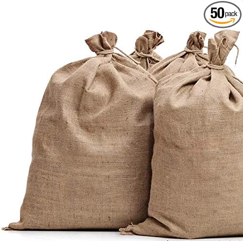 Burlap Bags 22" x 36" - Great for Planting/Gardening - Kids Sack Bag - Plant Covers - Food Grade - Sacks Burlap by Sandbaggy (Pack of 50)