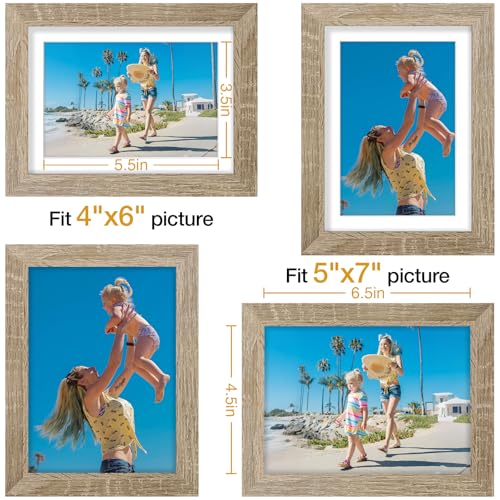 5x7 Picture Frames Set of 9 for Wall Mount & Tabletop (9 Count)