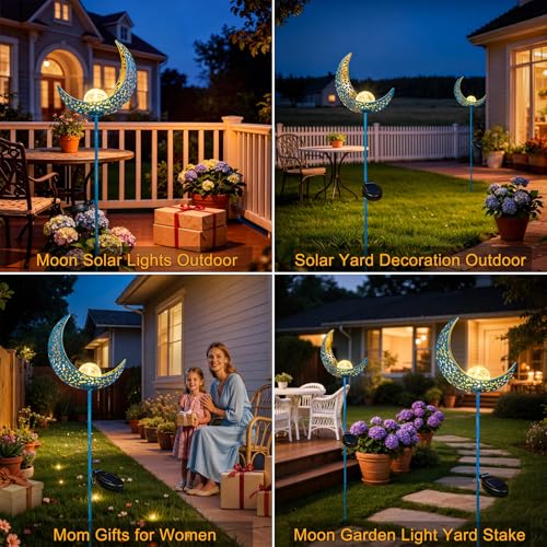 Moon Solar Garden Lights Outdoor Stakes