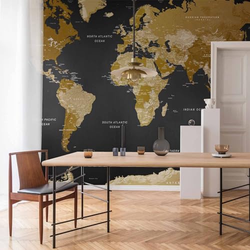 Wall Mural World Map 138x101 in (96.44 Sq Ft)
