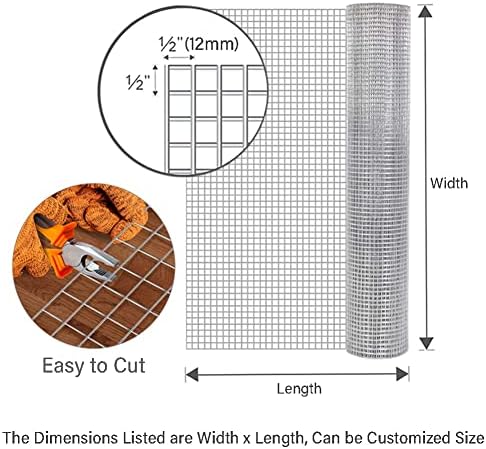 Durable Stainless Steel Welded Wire Mesh for Chicken Coops, 0.8x5m Poultry Fence Netting with Pliers, Versatile Garden & Farm Cage Solution