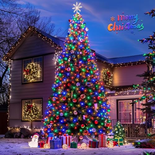 600 LED Solar Christmas Lights Outdoor (2 Count)